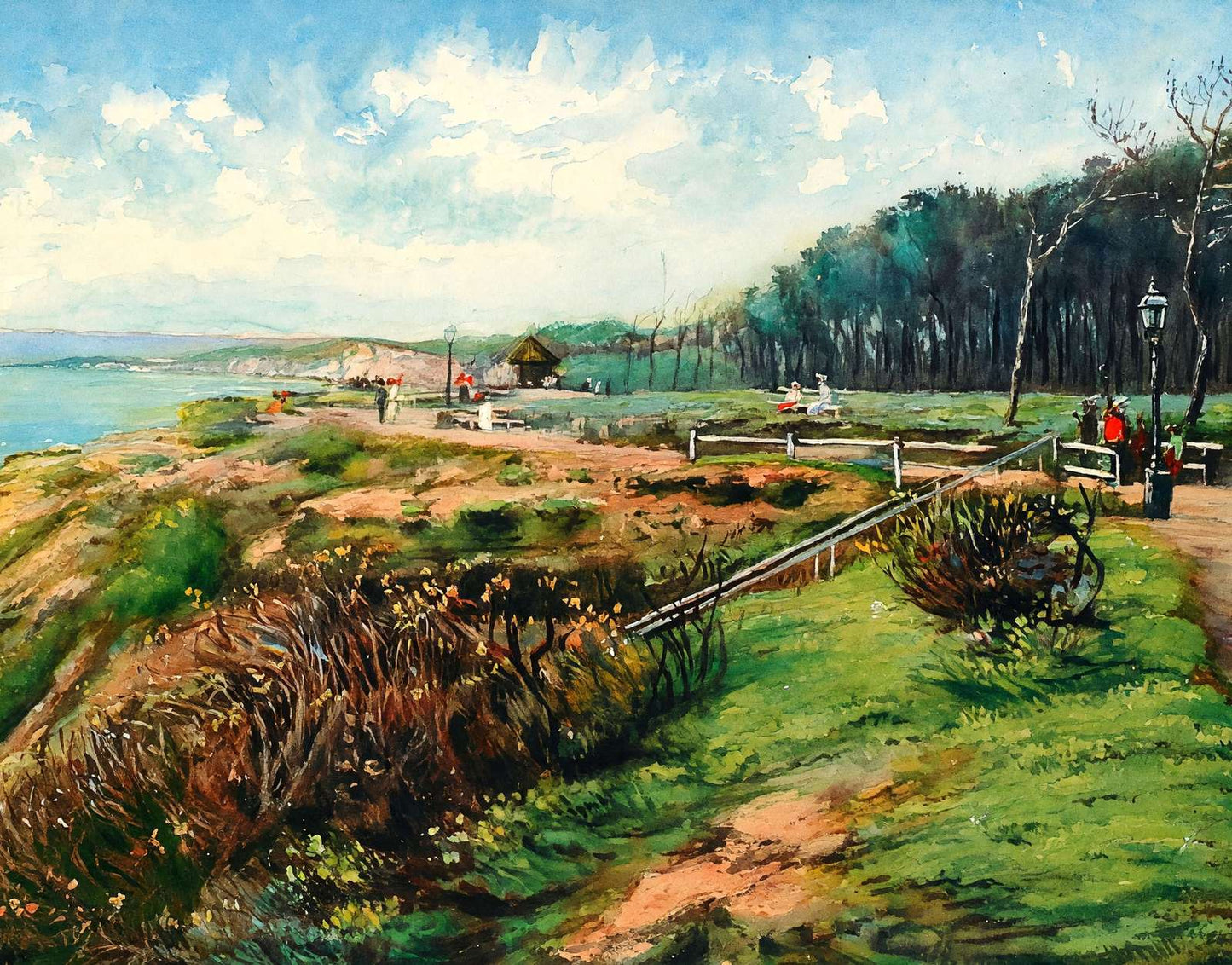 West Cliff Promenade Bournemouth in 1904 Art Print (7 Sizes) - Premium Print