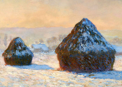 Wheatstacks, Snow Effect, Morning 1891 by Claude Monet Art Print (6 Sizes)