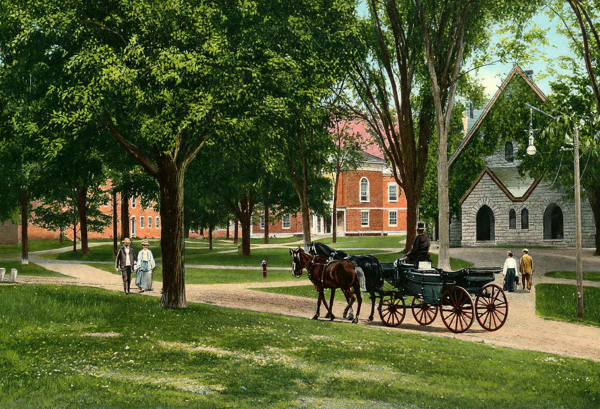 Library Campus Showing East College, Williamstown, MA in 1906 Vintage Print