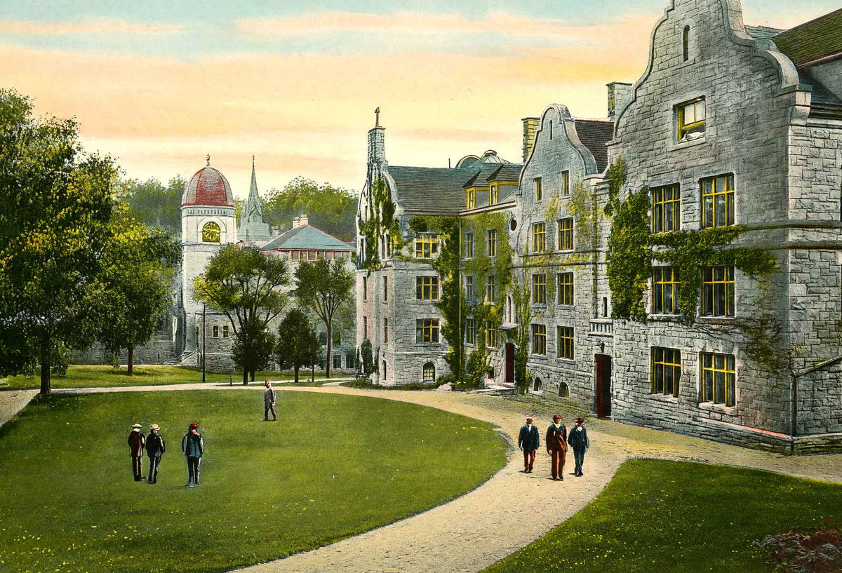 Morgan Hall and Lasell Gymnasium, Williamstown, MA in 1906 Vintage Print