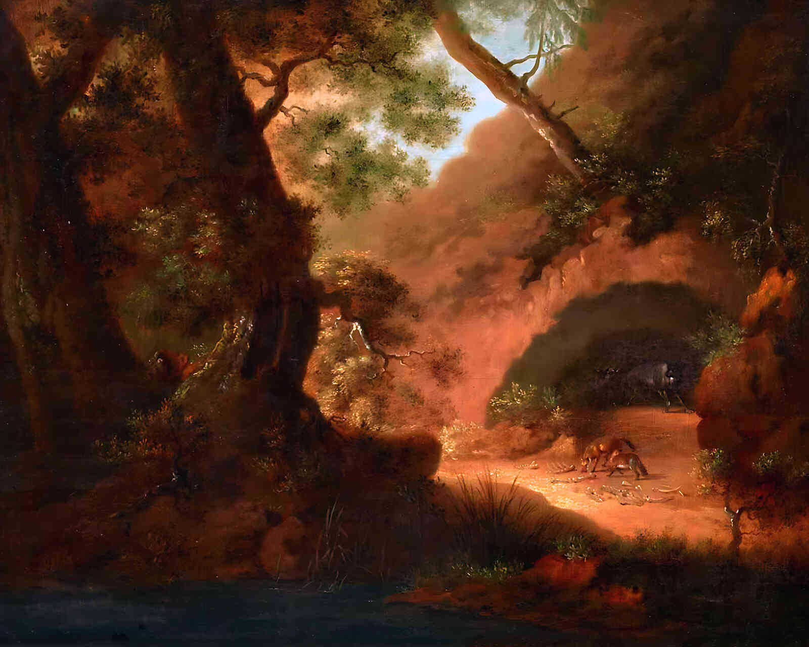 Wolves in the Forest in Front of a Cave by Caspar David Friedrich 8x10" Print