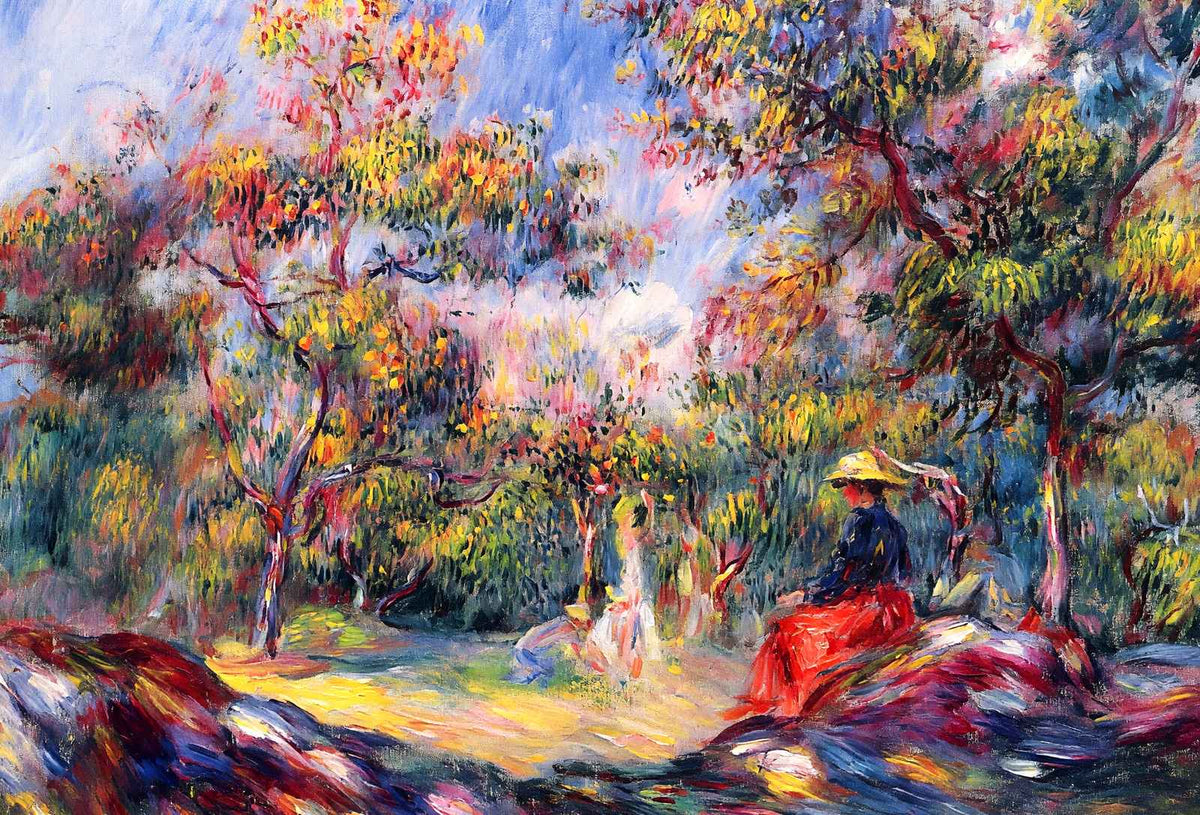 Woman in a Landscape Painting by Pierre-Auguste Renoir Fine Art Print (6 Sizes)