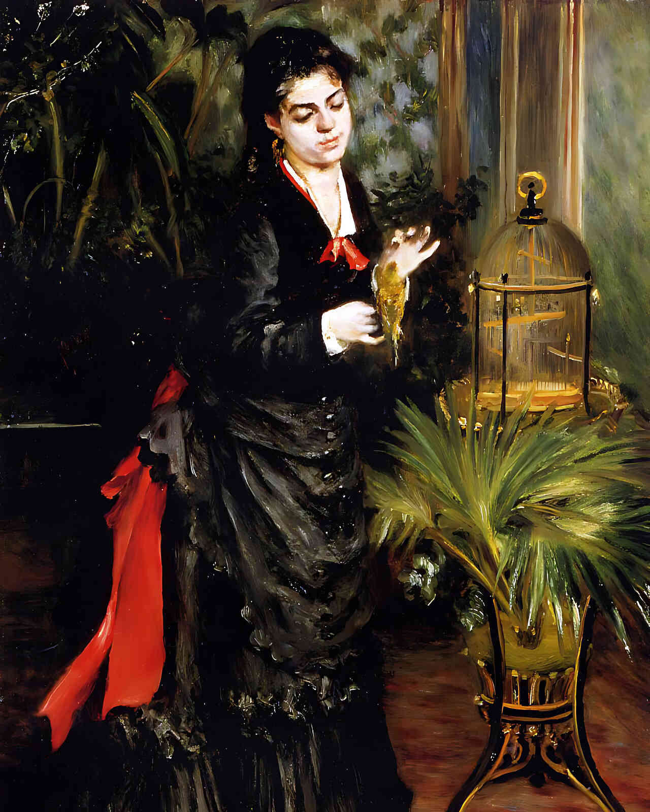 Woman with a Parrot (Henriette Darras) by Pierre-Auguste Renoir 8x10" Print