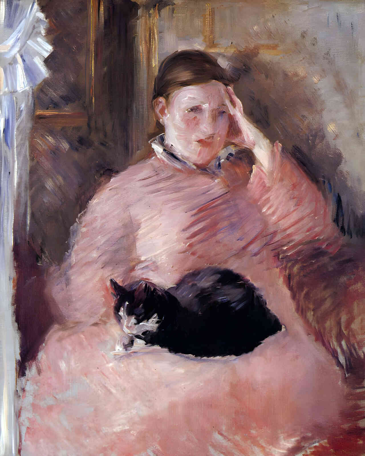 Woman with a Cat 1880 Painting by Edouard Manet 8x10" Art Print