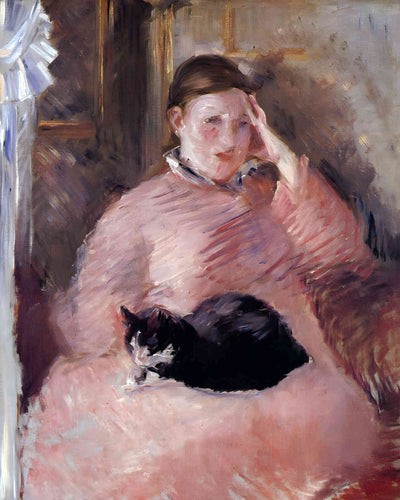 Woman with a Cat 1880 Painting by Edouard Manet 8x10" Art Print