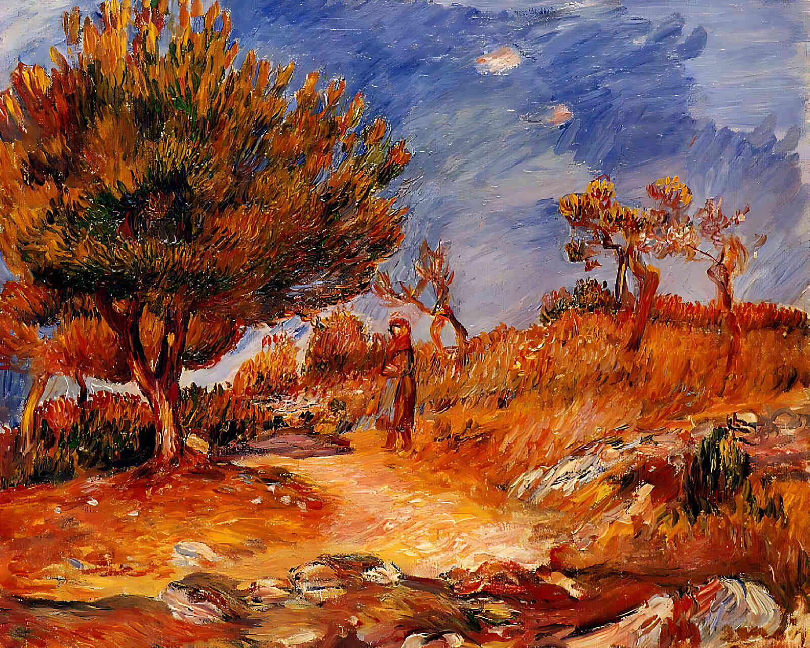 Woman Under a Tree Painting by Pierre-Auguste Renoir 8x10" Art Print - Acid Free