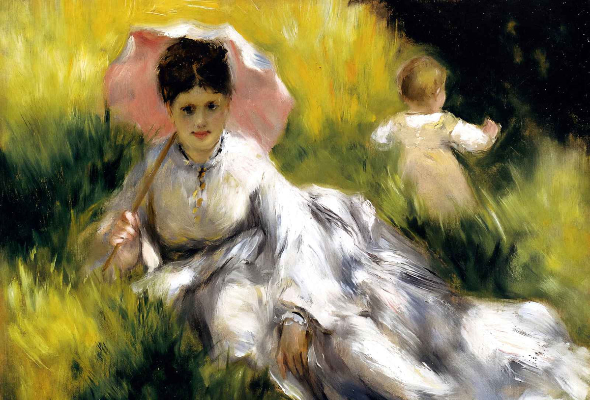 Woman with Parasol 1873 Painting by Pierre-Auguste Renoir Art Print (6 Sizes)