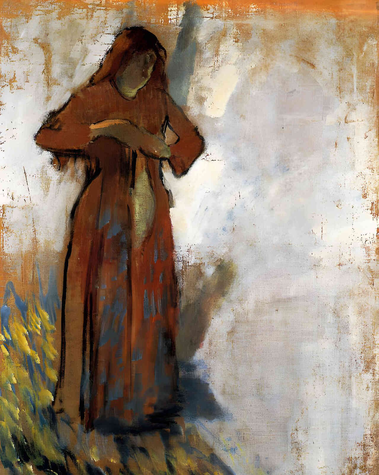 Woman with Loose Red Hair 1898 Painting by Edgar Degas 8x10" Art Print