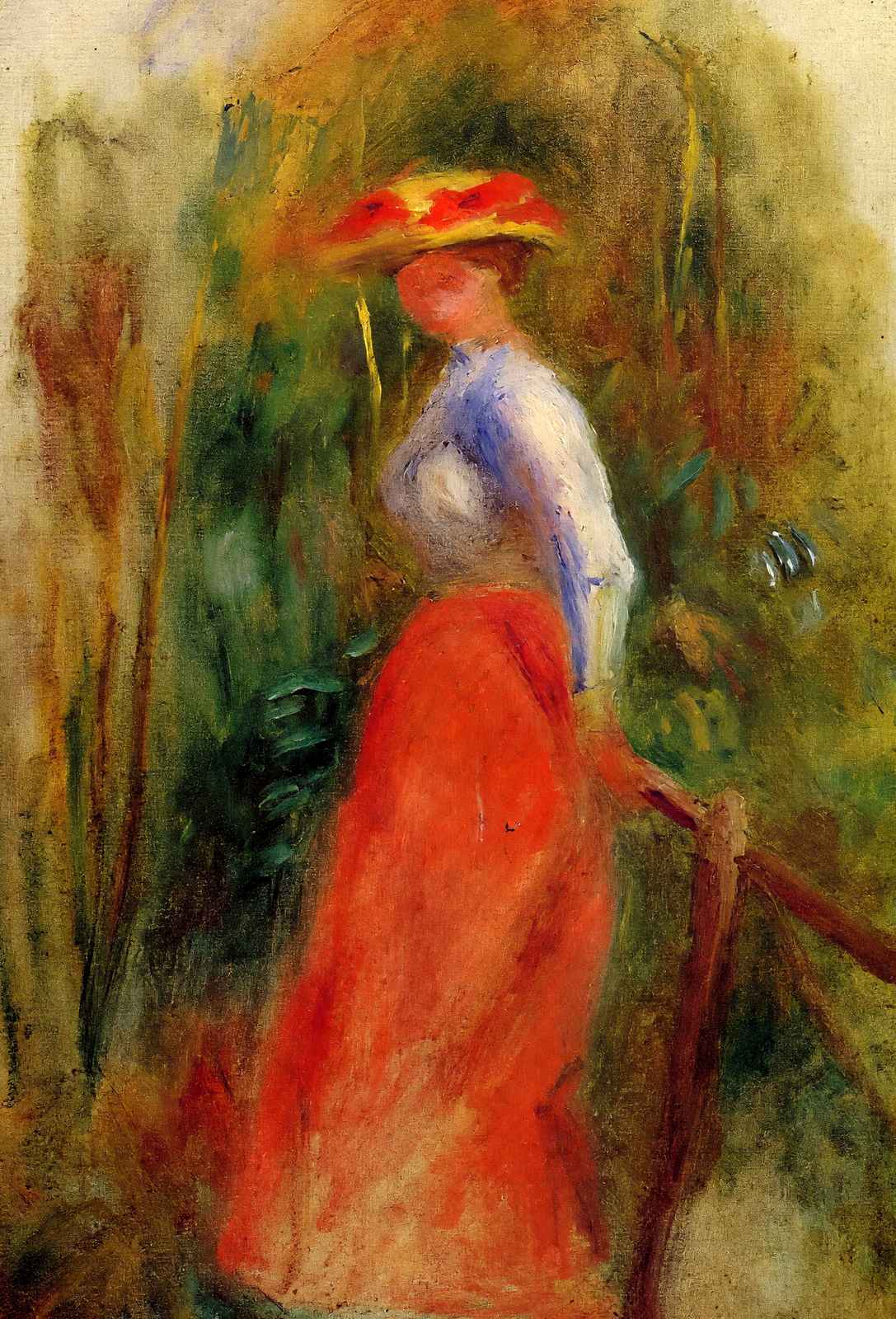 Woman in a Landscape Fine Art Print Painting by Pierre-Auguste Renoir (6 Sizes)