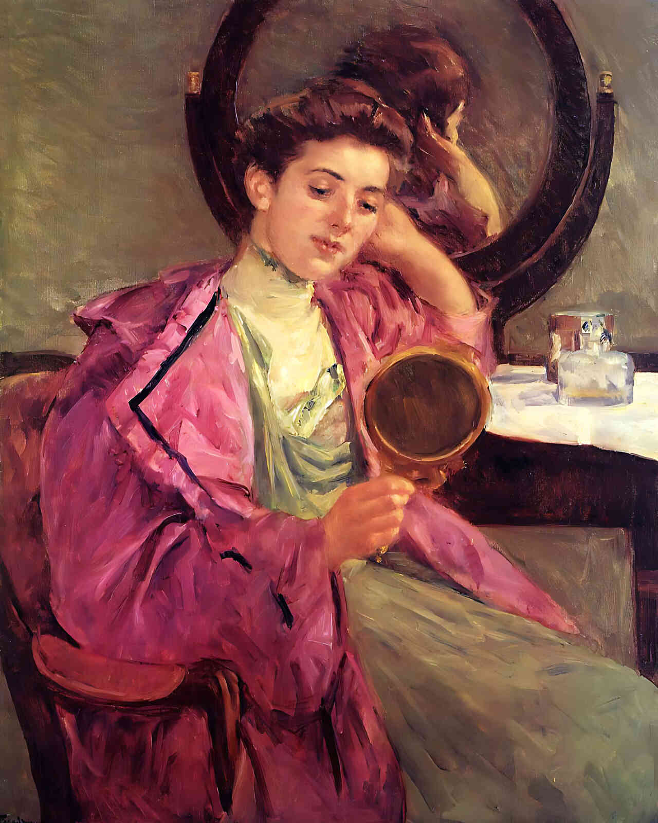 Woman at Her Toilette Painting by Mary Cassatt 8x10" Art Print - Premium Quality