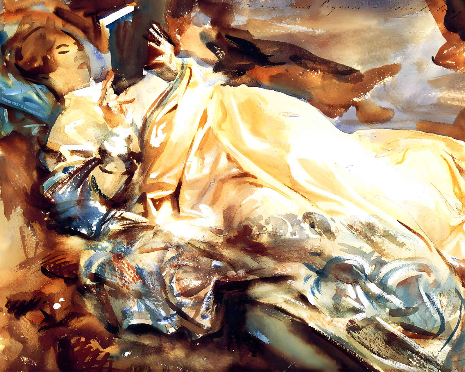 Woman Reading in a Cashmere Shawl 1909 Painting by John Singer Sargent 8x10" Art Print