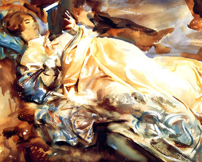 Woman Reading in a Cashmere Shawl 1909 Painting by John Singer Sargent 8x10" Art Print