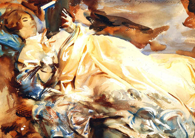 Woman Reading in a Cashmere Shawl 1909 by Sargent Art Print (6 Sizes)