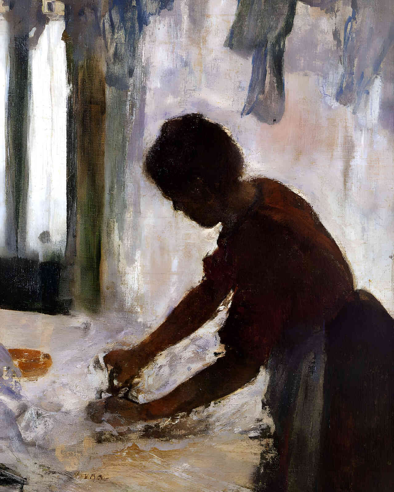 Woman Ironing (Silhouette) 1873 Painting by Edgar Degas 8x10" Art Print