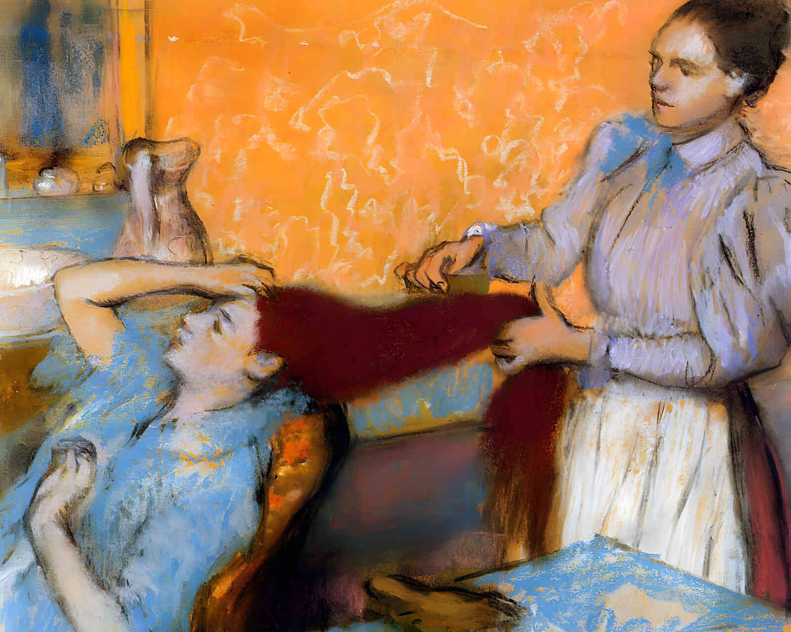 Woman Having Her Hair Combed 1895 Painting by Edgar Degas 8x10" Art Print