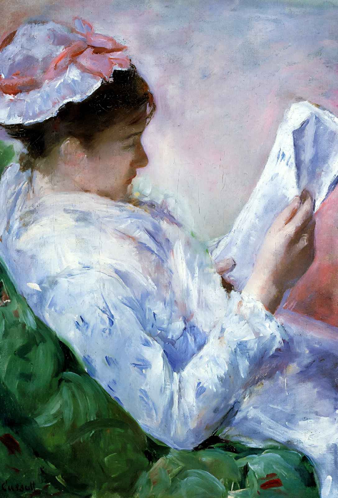 Woman Reading 1879 Painting by Mary Cassatt Art Print (6 Sizes) - Acid Free