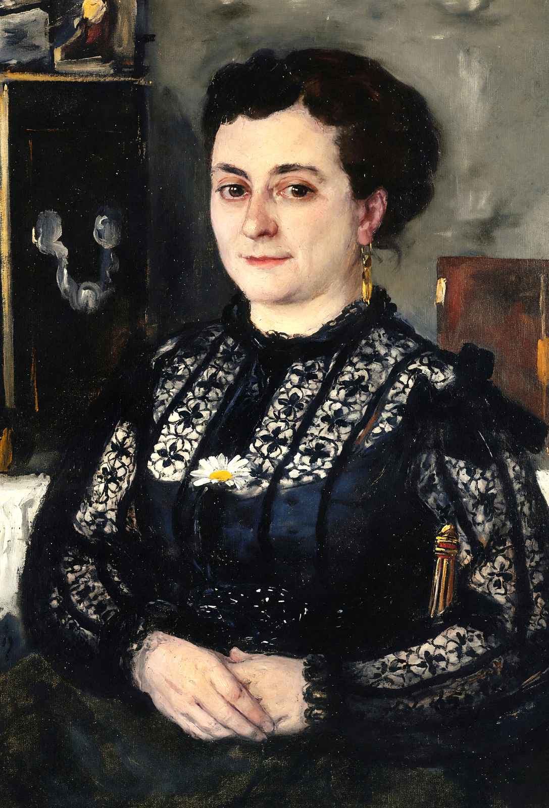 Woman in a Lace Blouse 1869 by Pierre-Auguste Renoir Fine Art Print (6 Sizes)