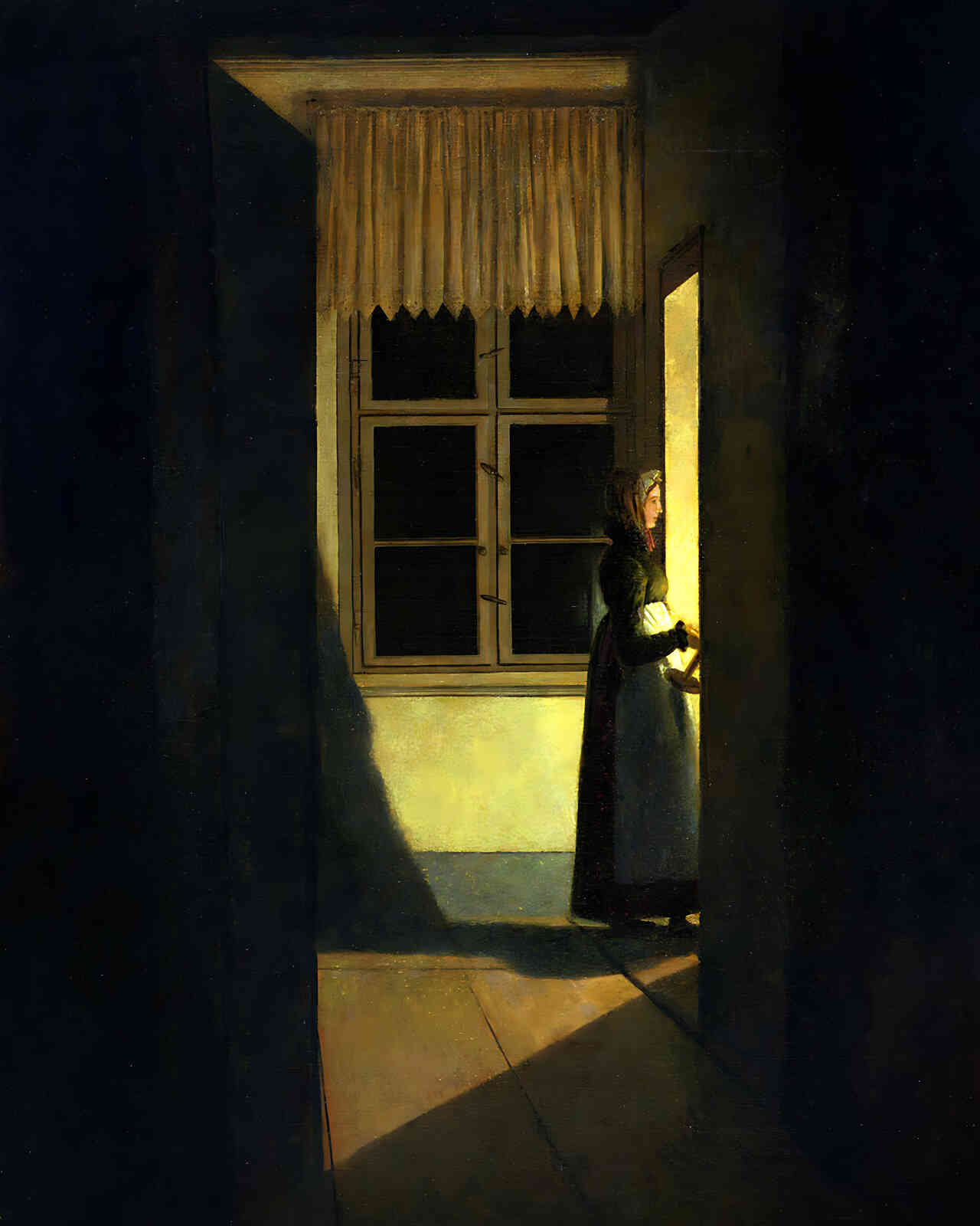 Woman with a Candlestick Painting by Caspar David Friedrich 8x10" Art Print