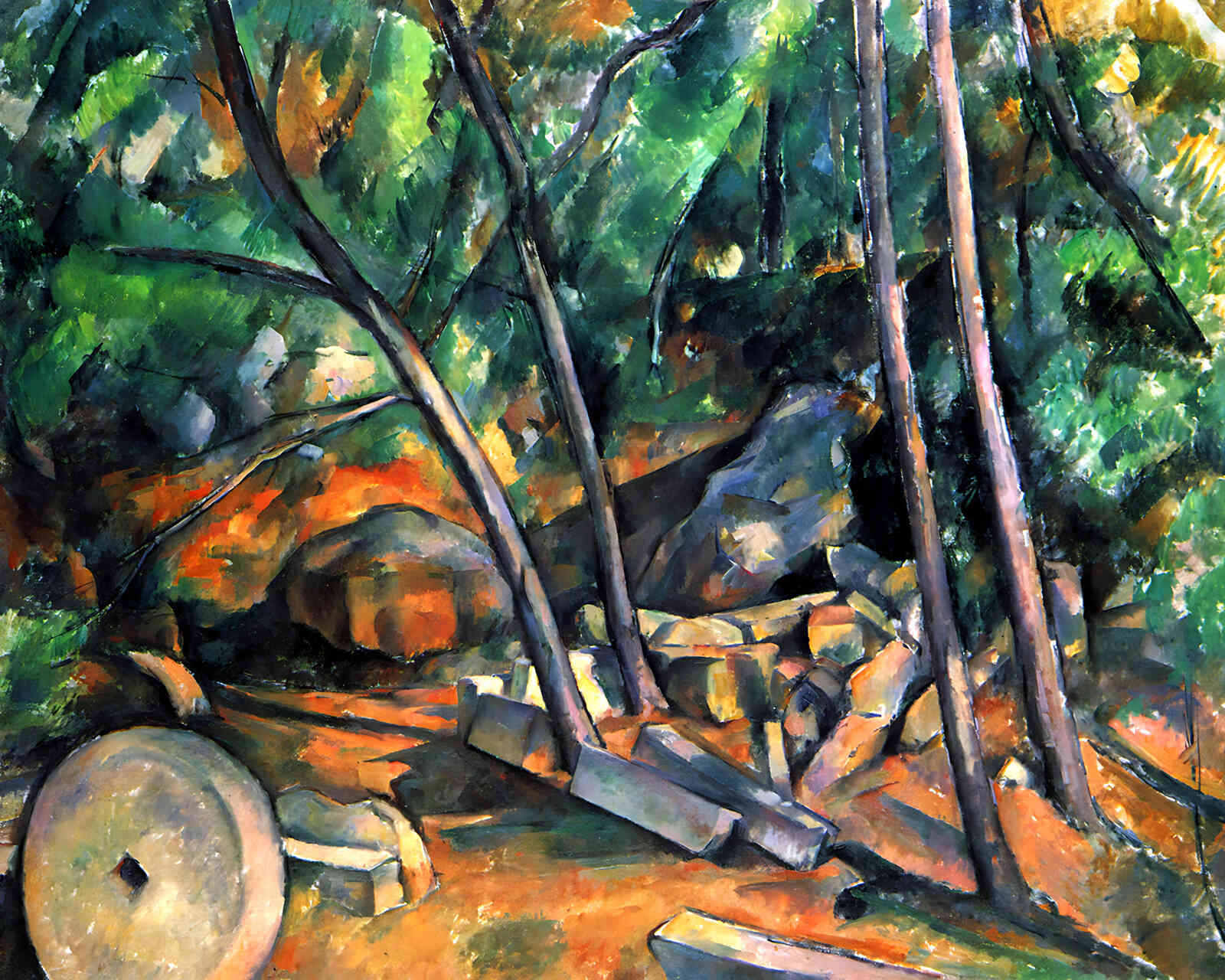 Woods with Millstone Painting by Paul Cezanne 8x10" Art Print (High Quality)