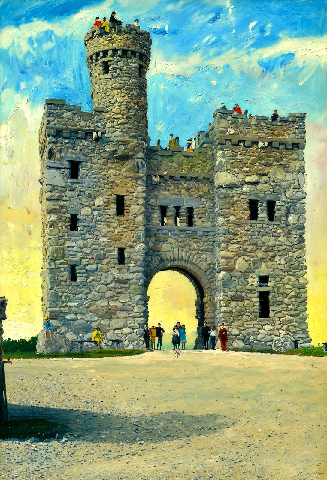 Bancroft Tower, Worcester, Massachusetts in 1908 Art Print (7 Sizes) - Restored