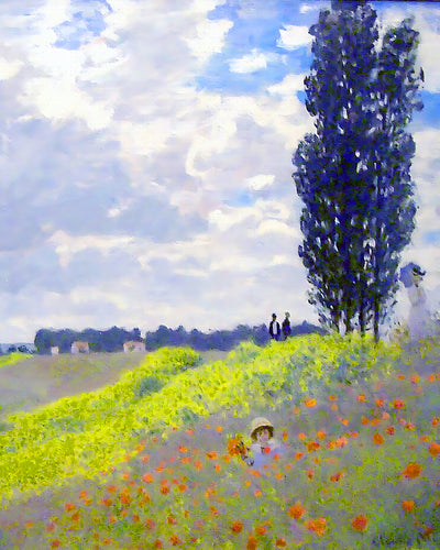 Walk in the Meadows at Argenteuil Painting by Claude Monet 8x10" Art Print