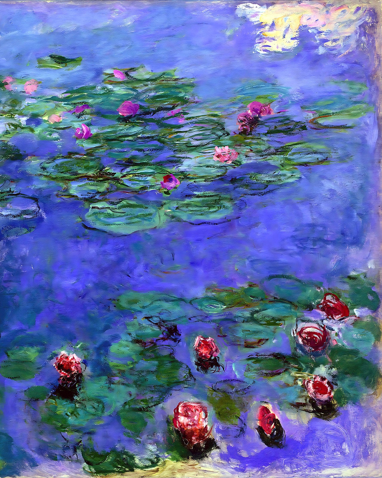 Water Lilies Red Painting by Claude Monet 8x10" Art Print