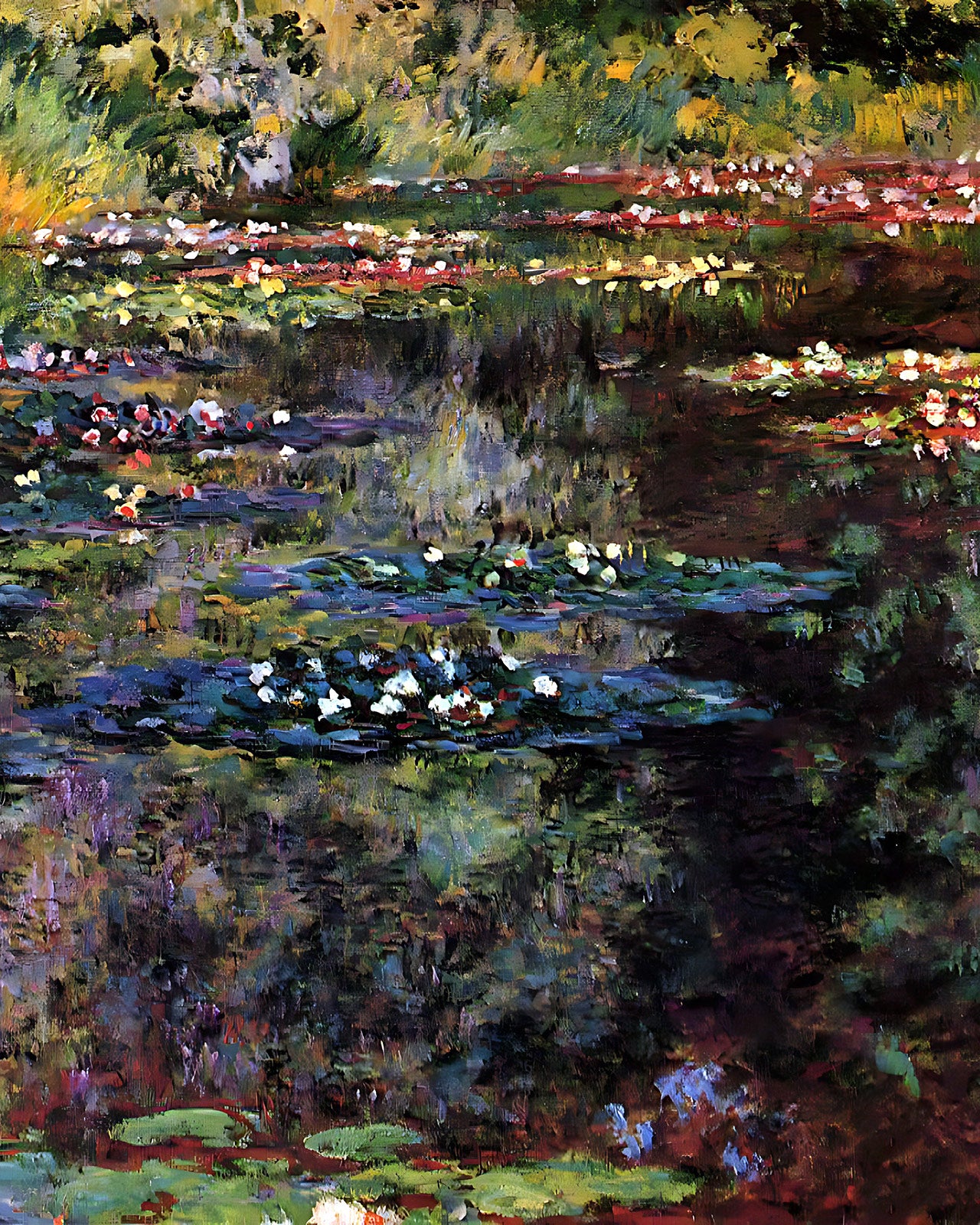 Water Lilies (1904) Painting by Claude Monet 8x10" Art Print
