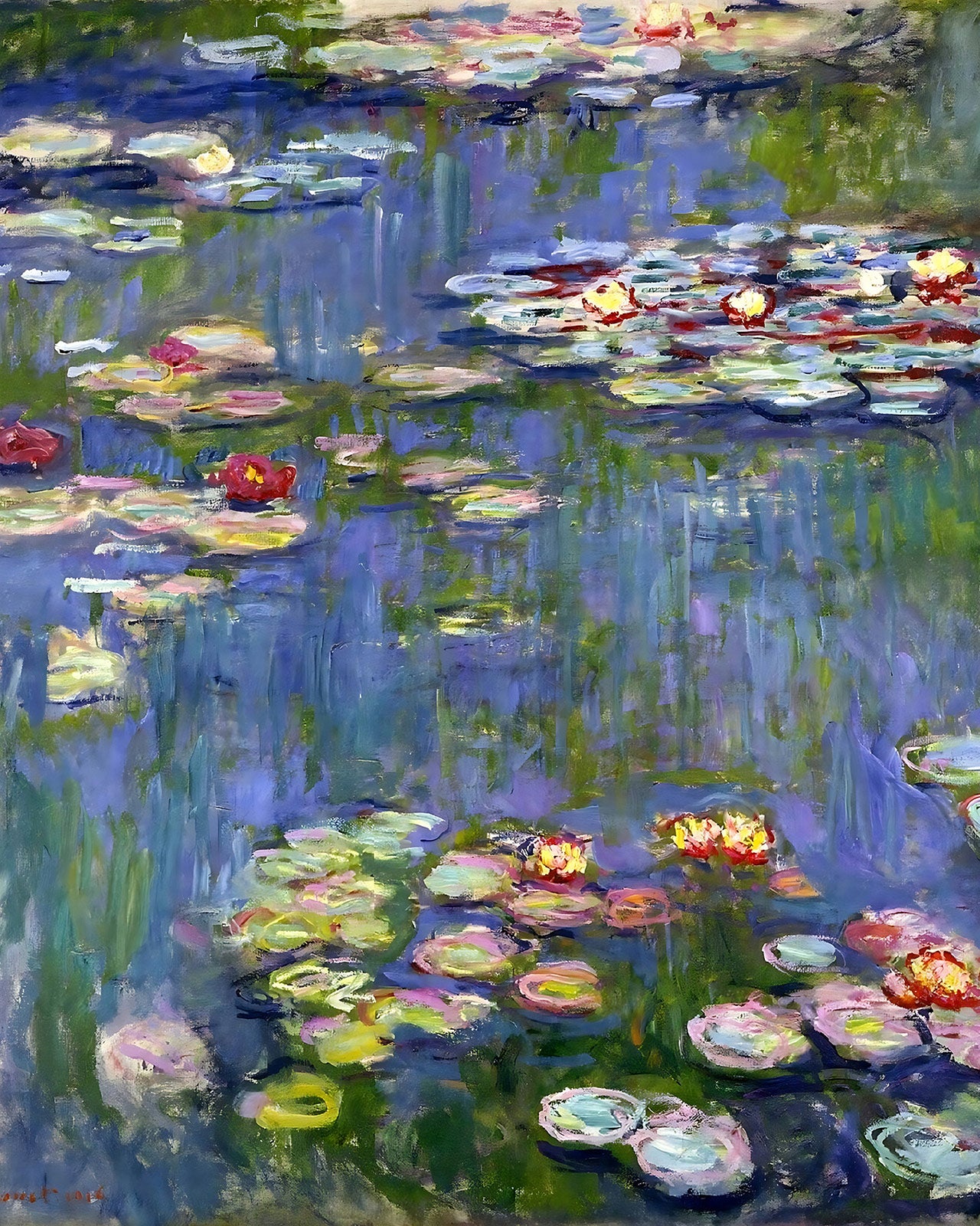 Water Lilies (1916) Painting by Claude Monet 8x10" Art Print