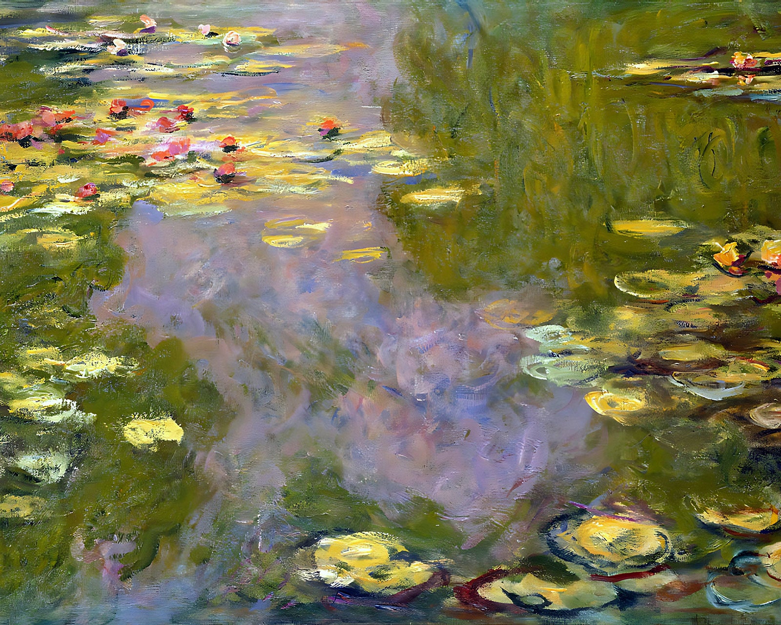 Water Lilies (1919) Painting by Claude Monet 8x10" Art Print