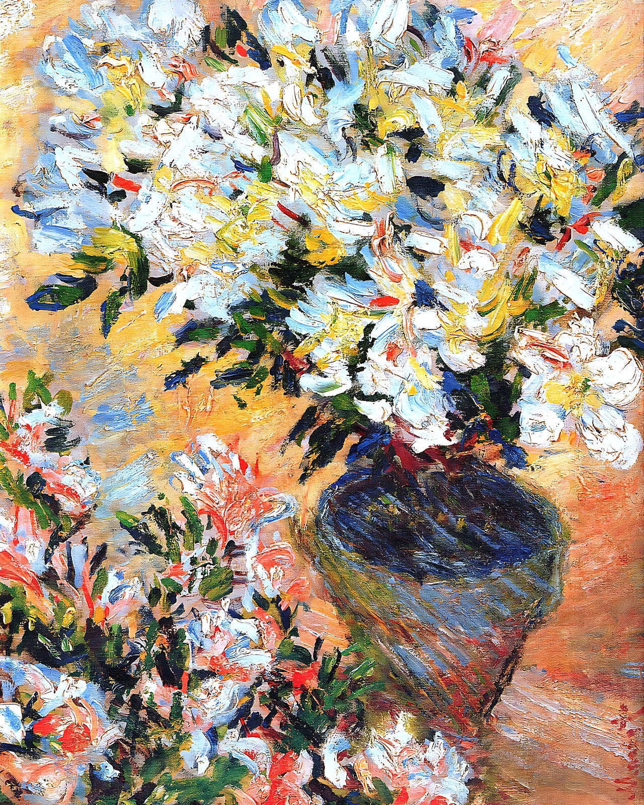 White Azaleas in a Pot (1882 - 1885) Painting by Claude Monet 8x10" Art Print