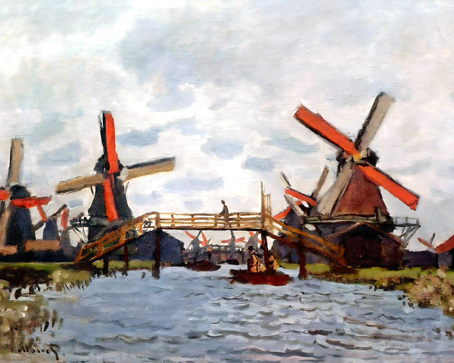 Windmills near Zaandam Painting by Claude Monet 8x10" Art Print