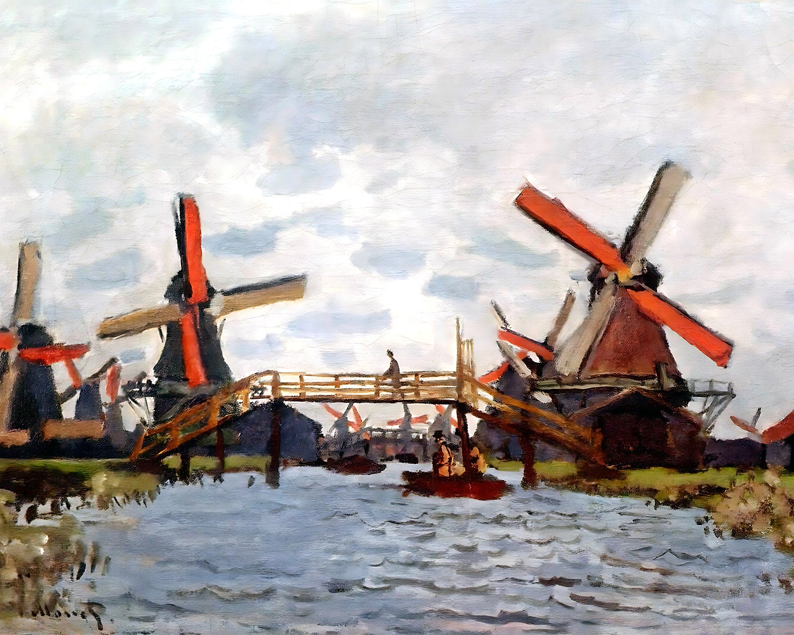 Windmills near Zaandam Painting by Claude Monet 8x10" Art Print