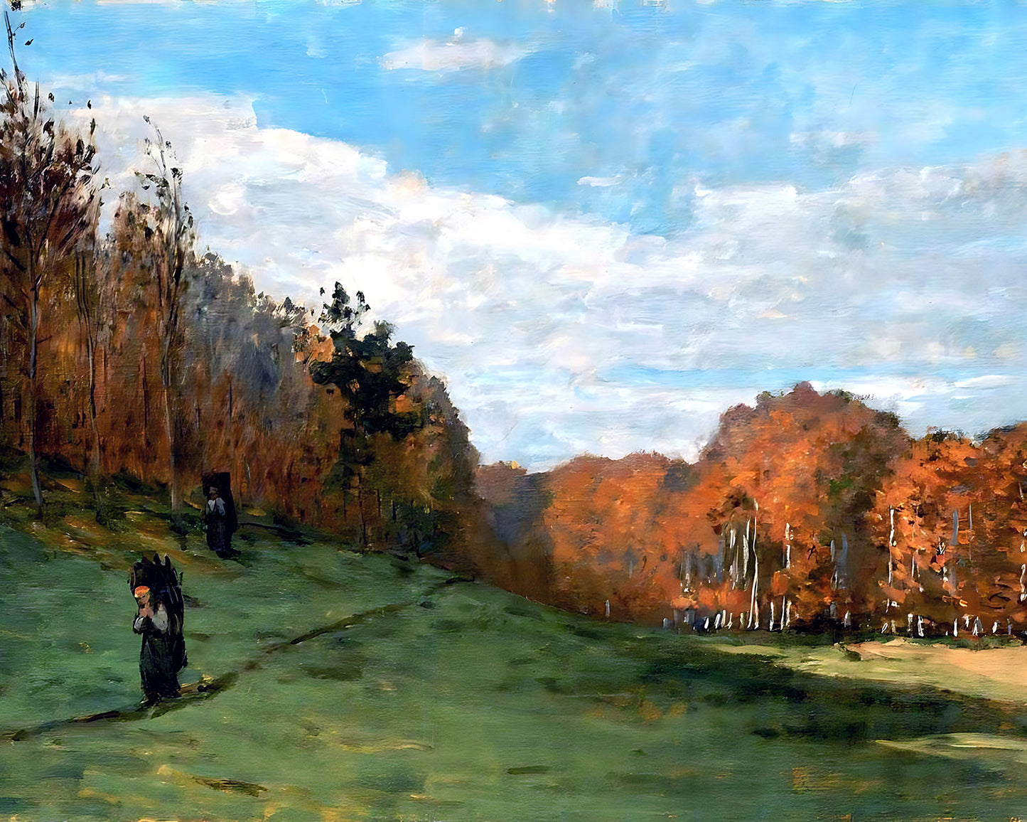 Woodbearers in Fontainebleau Forest Painting by Claude Monet 8x10" Art Print