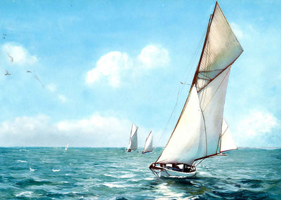 Yachts at West End Lake Pontchartrain in 1907 Vintage Print (7 Sizes)