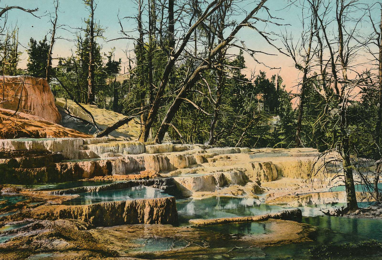 Yellowstone Angel Terrace in 1907 Vintage Print (7 Sizes)
