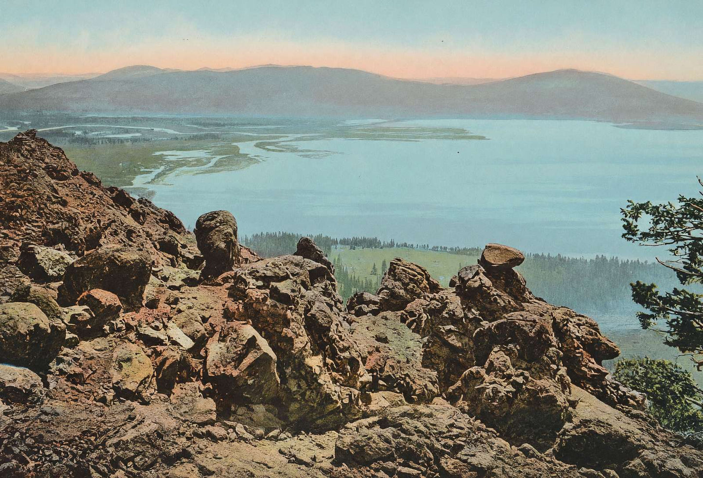 Head of Yellowstone Lake in 1907 Vintage Print (7 Sizes)