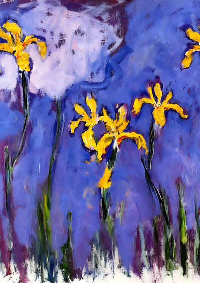 Yellow Irises with Pink Cloud 1914 by Claude Monet Fine Art Print (6 Sizes)