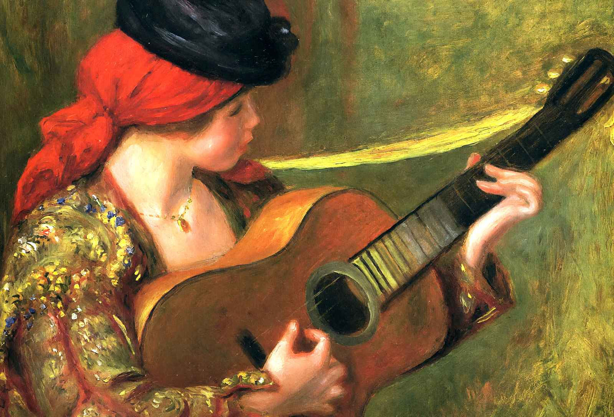 Young Spanish Woman with a Guitar 1898 by Renoir Art Print (6 Sizes) - Enhanced