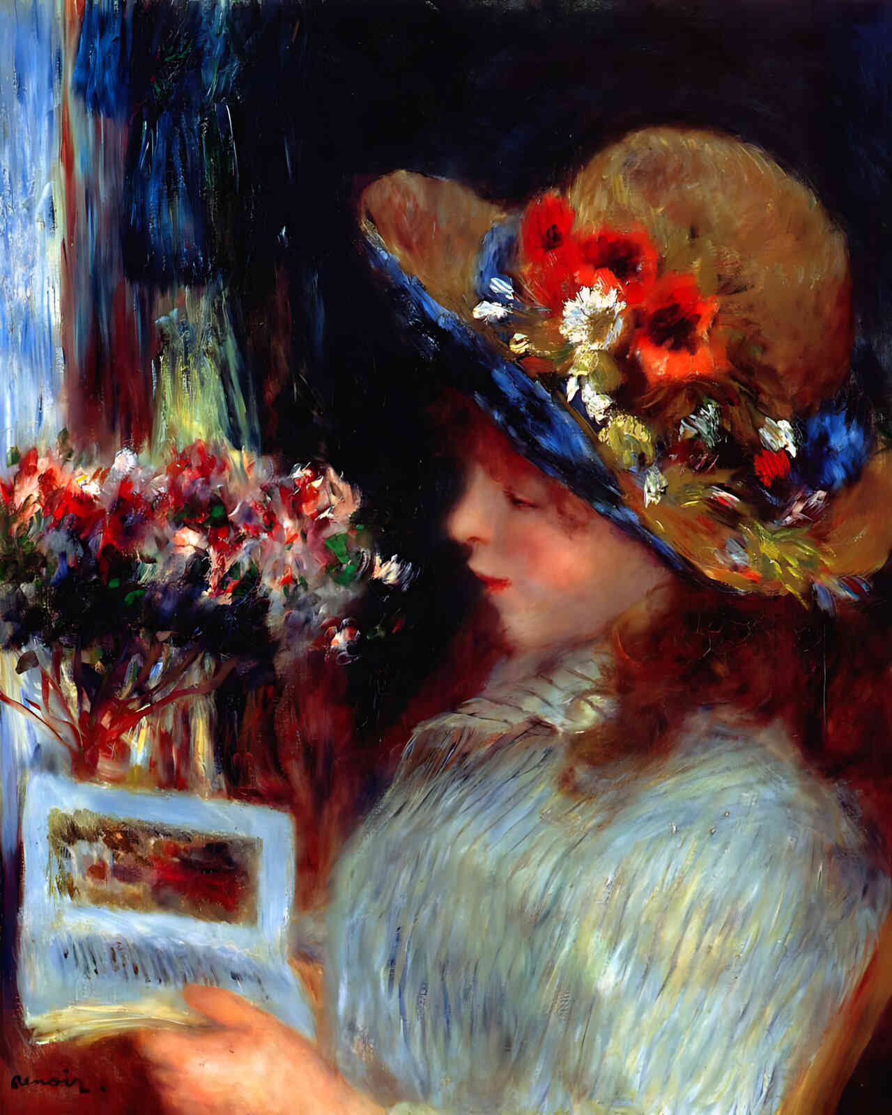 Young Girl Reading Painting by Pierre-Auguste Renoir 8x10" Art Print - Acid Free