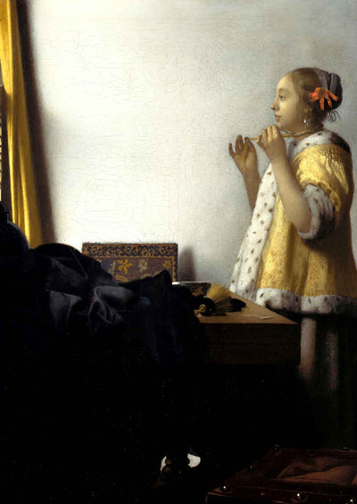 Young Woman with a Pearl Necklace 1662 by Johannes Vermeer Art Print (6 Sizes)