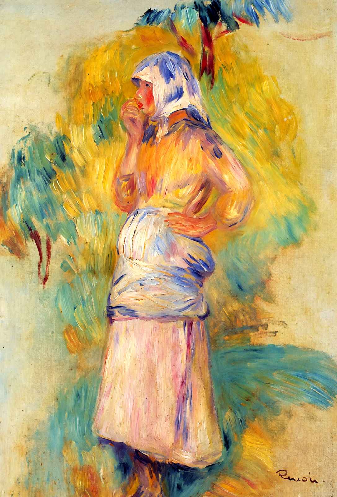 Young Peasant Eating an Apple 1894 by Pierre-Auguste Renoir Art Print (6 Sizes)