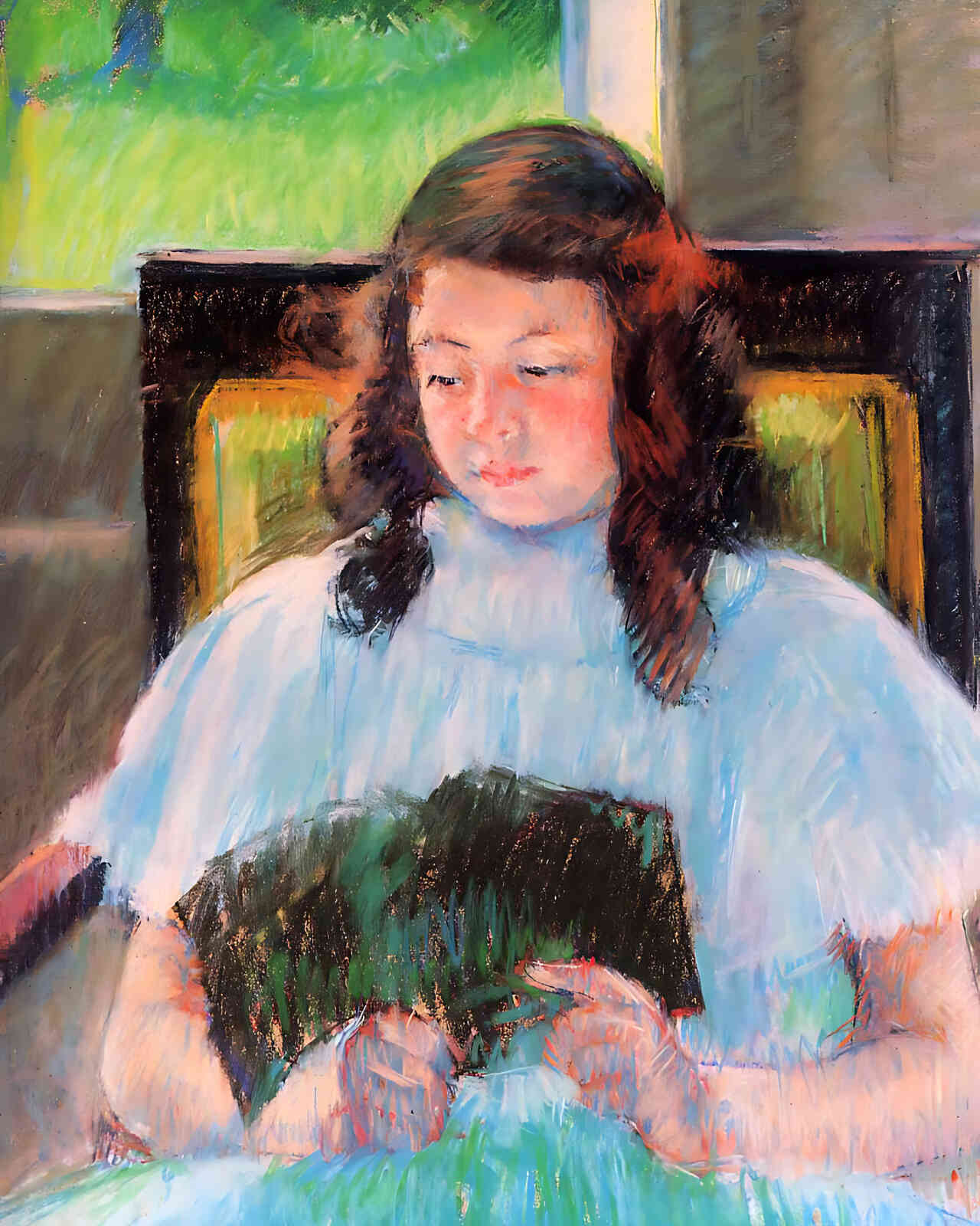 Young Girl Reading Painting by Mary Cassatt 8x10" Art Print (Archival Paper)