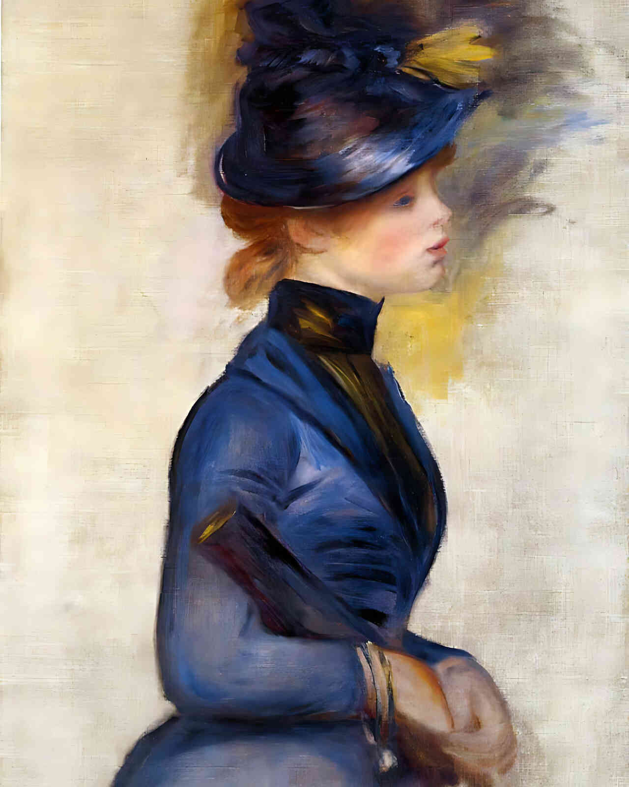 Young Woman in Bright Blue at the Conservatory 8x10" Print - Premium Quality