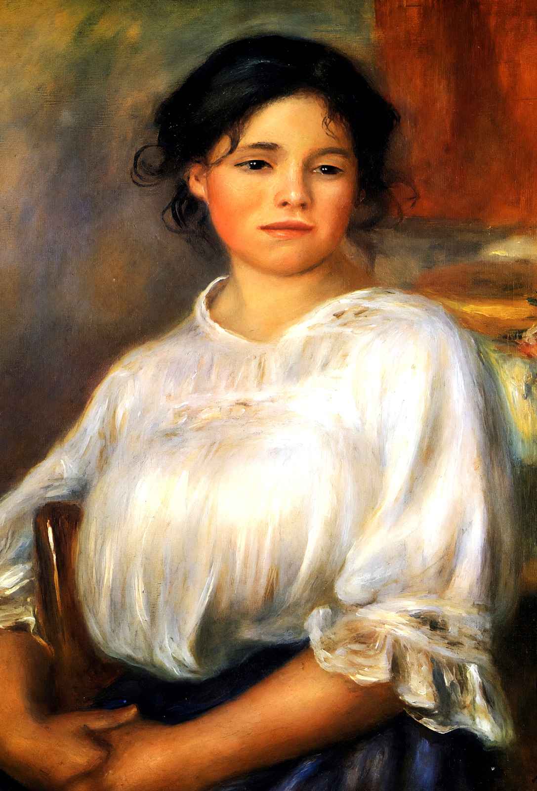 Young Woman Seated 1909 Painting by Pierre-Auguste Renoir Art Print (6 Sizes)