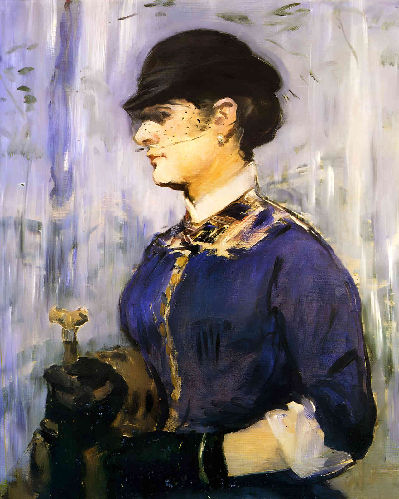 Young Woman in a Round Hat 1877 Painting by Edouard Manet 8x10" Art Print