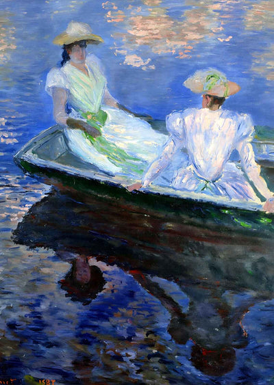 Young Girls in a Row Boat 1887 Painting by Claude Monet Fine Art Print (6 Sizes)