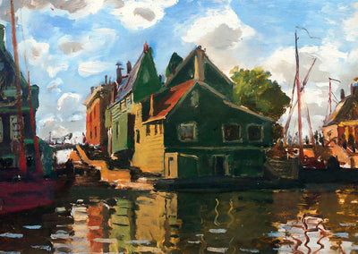 Zaandam, Canal Art Print 1871 Painting by Claude Monet (6 Sizes)