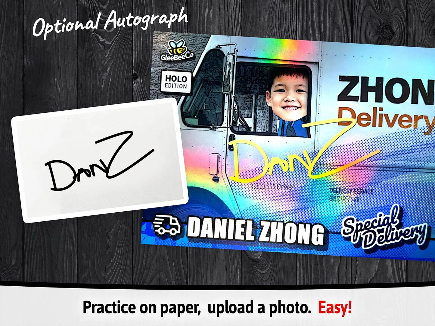 Special Delivery Custom Trading Card - Your Kid Driving a Van - Upload Your Child's Photo for a Memorable Birthday Gift