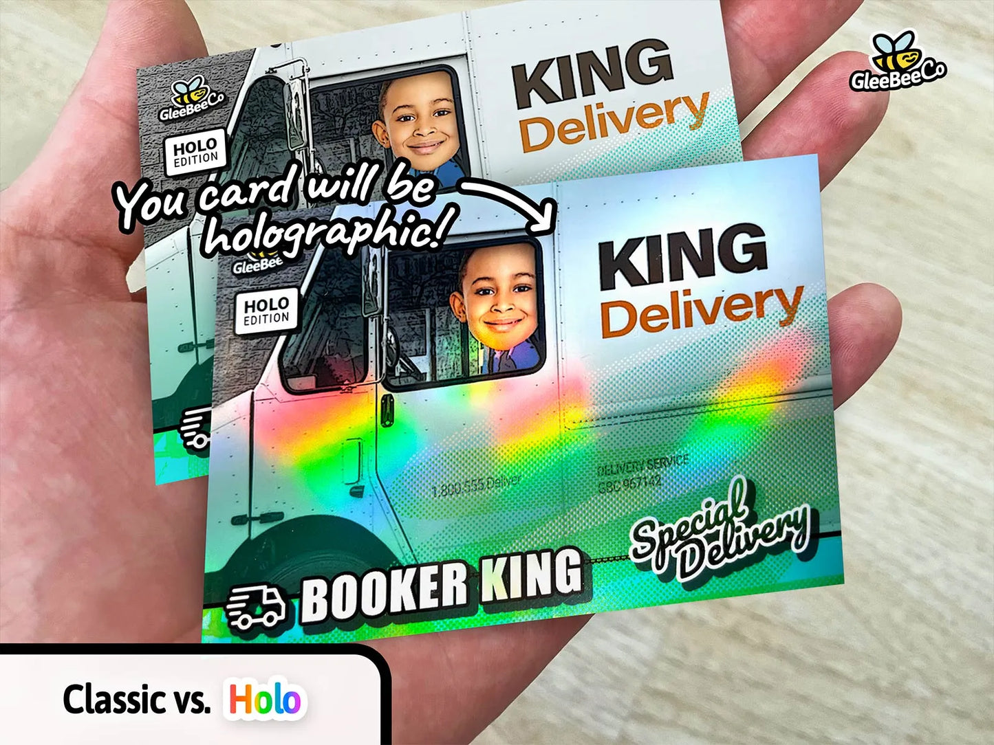 Special Delivery Custom Trading Card - Your Kid Driving a Van - Upload Your Child's Photo for a Memorable Birthday Gift