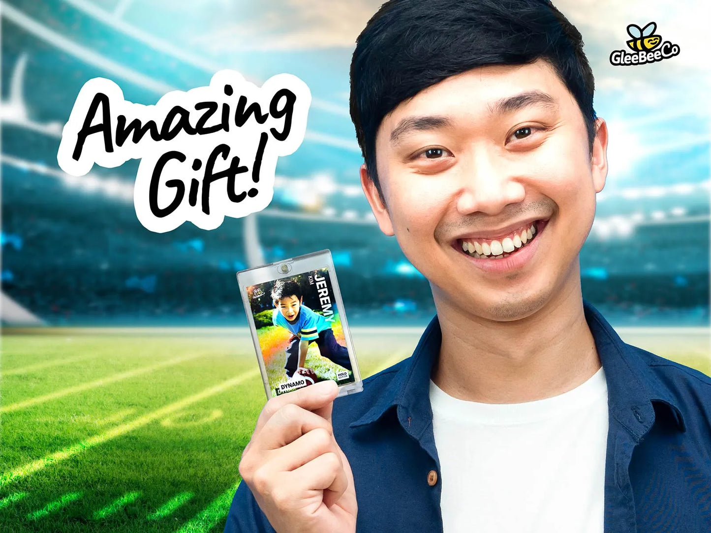 Dynamo Kids' Custom Holographic Baseball Card - Your Child's Photo & Name - Birthday or Father's Gift - Basketball, Football or Any Sport